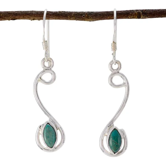 Turquoise Australian Milagros multiple Dangle Blue Sterling Silver Earring