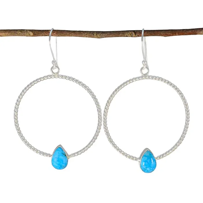 Turquoise Australian Wen Solitaire Dangle multicolor Silver Earring