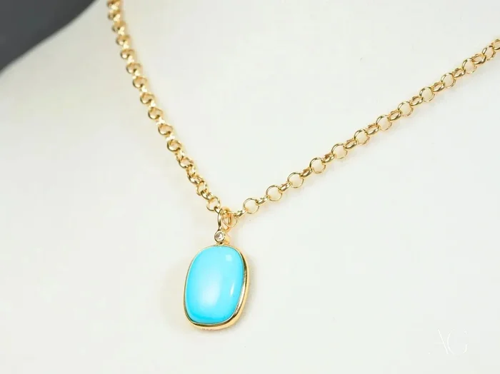 Turquoise Bloom: Turquoise and Diamond Pendant