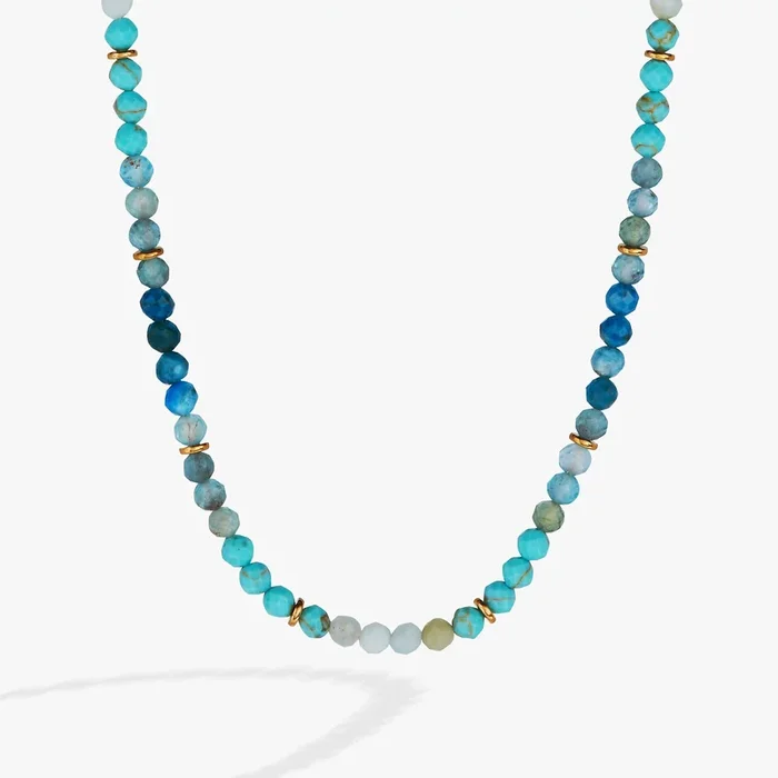 Turquoise Ombre Semi-Precious Beaded Necklace