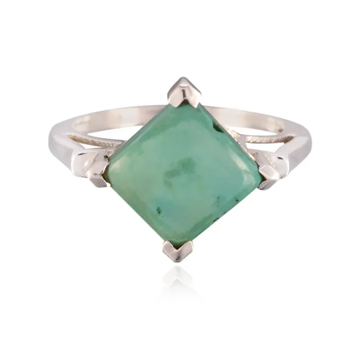 Turquoise Solitaire African 925 Sterling Silver Blue Gemstone Slim Glamorous Ring Jewellery