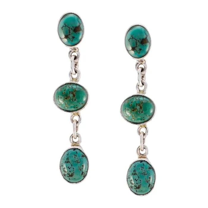 Turquoise Spanish Bella multiple Dangle Blue 92.5 Silver Earring