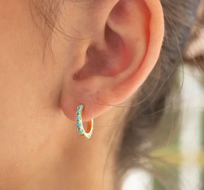 Turquoise Treasure Hoops