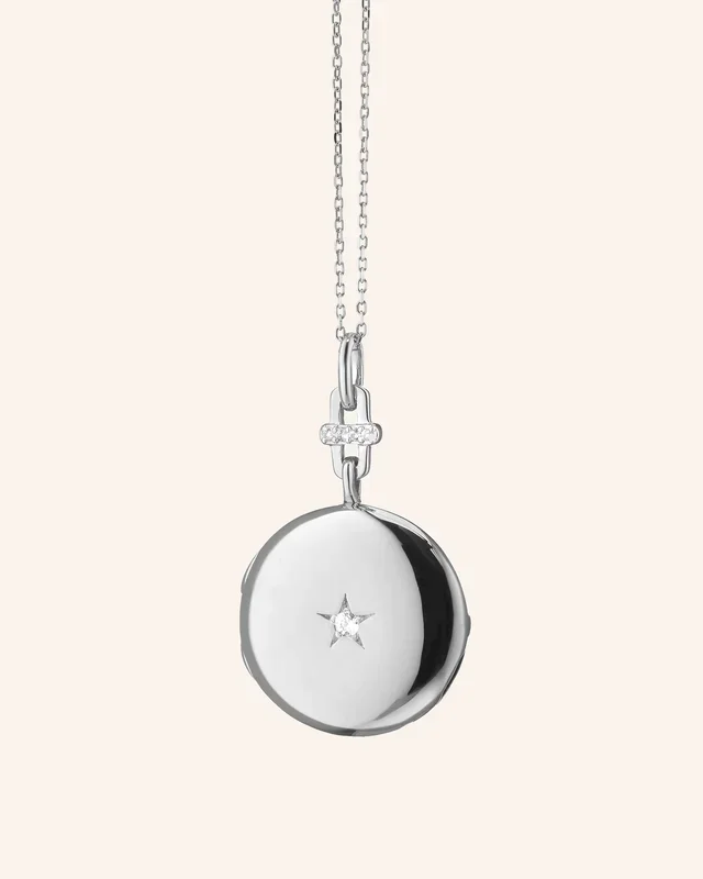 Twinkle Star Sapphire Anniversary Locket Necklace