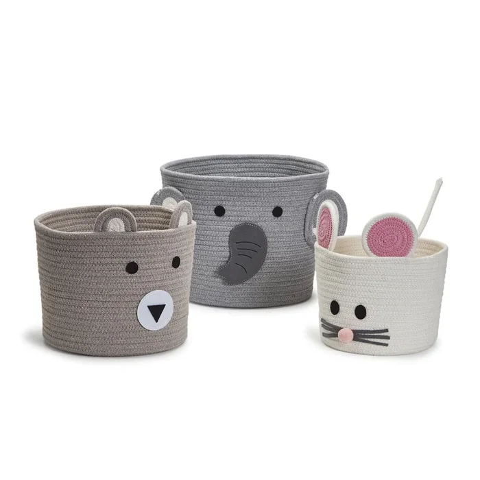 Two’s Company Animal Hand-Crafted Rope Baskets