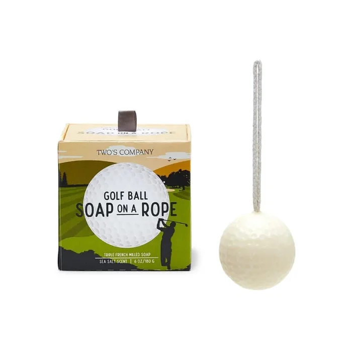 Two’s Company Golf Ball On A Rope Triple French Milled Soap with Sea Salt Scent in Gift Box