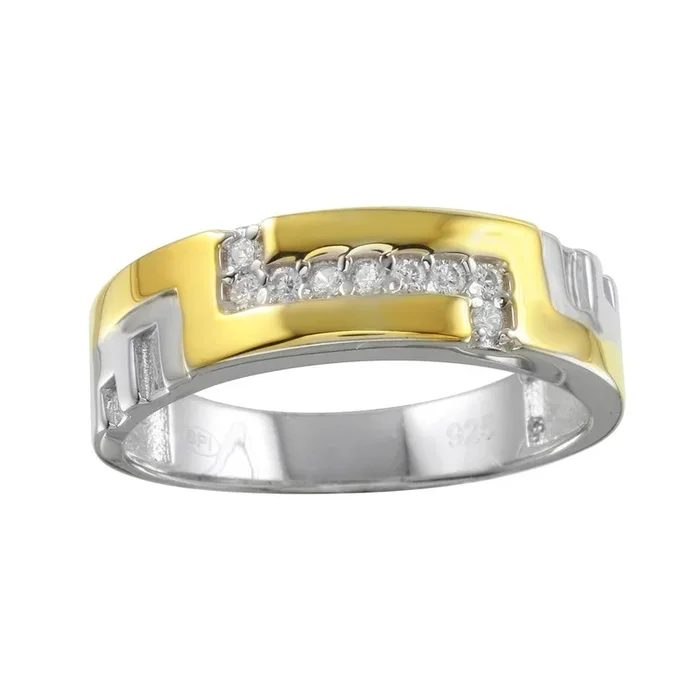 Two-Tone 925 Sterling Silver Ring with CZ – GMR00259RG