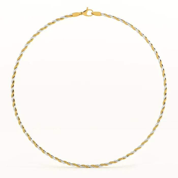 Two-Tone Twisted 925 Sterling Silver Necklace