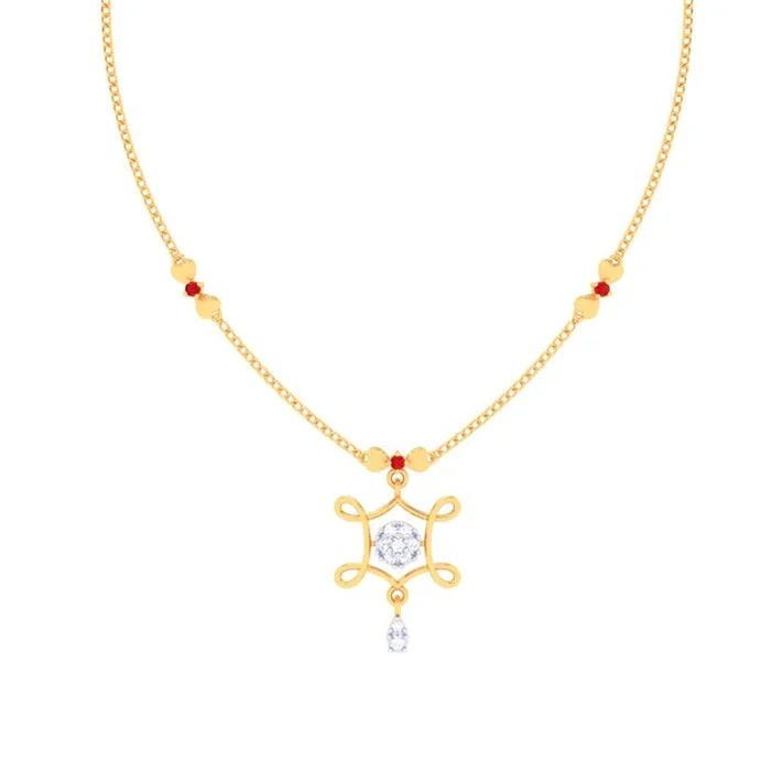 Unique 14k Gold Necklace With Stone – Amazea Collection