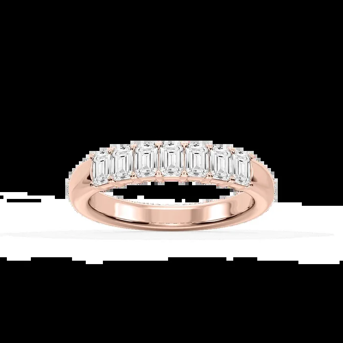 Valerie Emerald Lab Grown Diamond 7-Stone V-Prong Anniversary Band