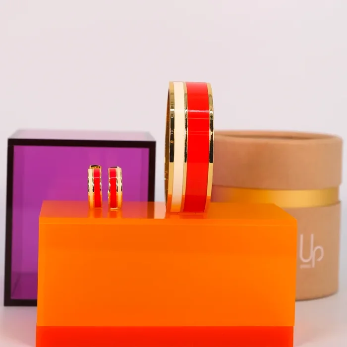 Vaporetto Bracelet and Ring Set – Orange Tangerine