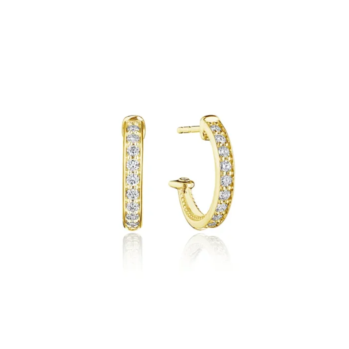 Verragio 18k “Felicity” Diamond Hoop Earrings, 15mm