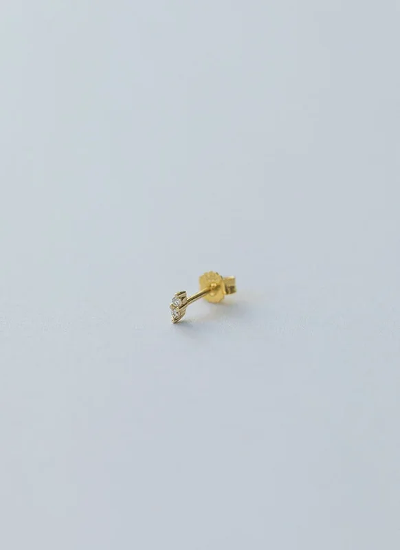 Vesper diamond earstud 14k gold