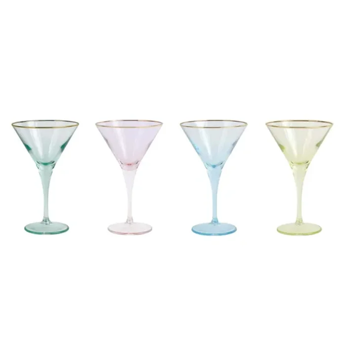 Vietri Rainbow Assorted Martini Glasses – Set of 4