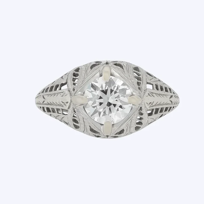 Vintage Euro Round Brilliant Diamond Ring