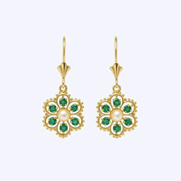 Vintage-Inspired Emerald Teardrop Earrings