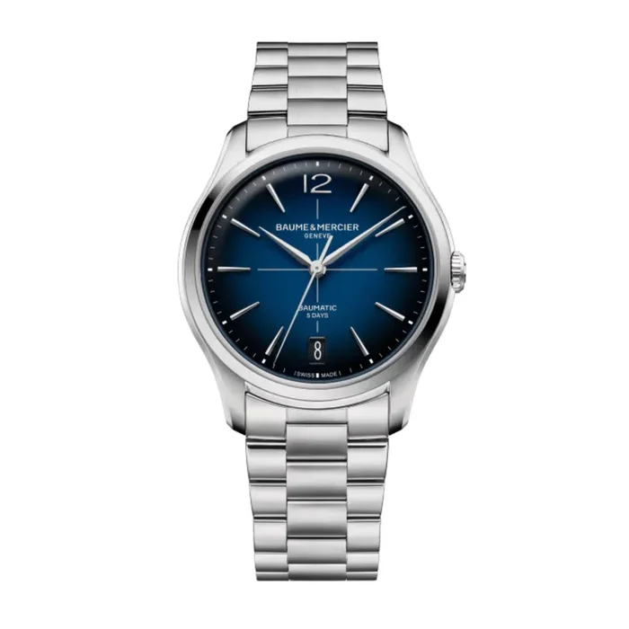 Watch Baume et Mercier Clifton automatic, blue dial, steel bracelet, 39 mm M0A10792 – Lepage