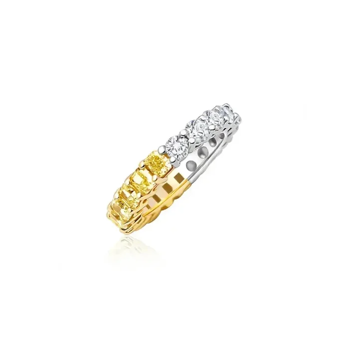 White & Yellow Gold Two-Tone Diamond Eternity Ring