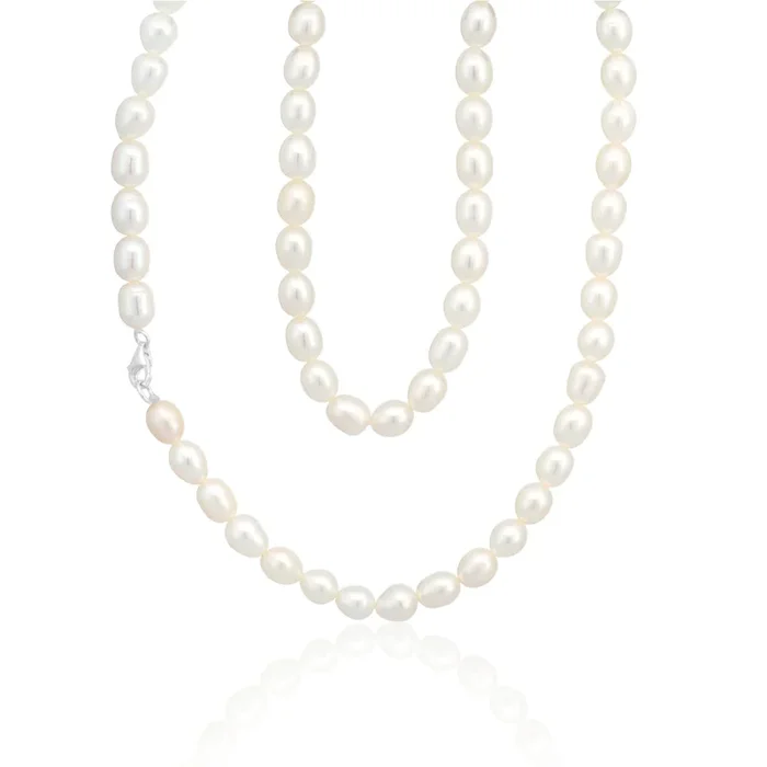 White 6-7mm Freshwater Pearl 45cm Necklace with Sterling Silver Clasp