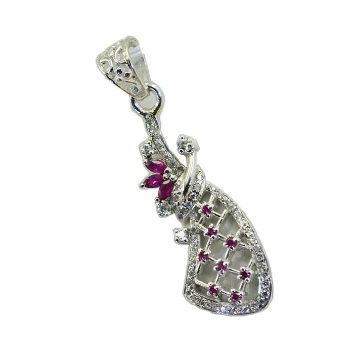 White CZ Featherlight Indian 92.5 Silver multiple Maria Trendy White Pendant Jewellery