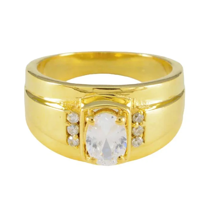 White CZ Halo Indian Sterling Silver White Gemstones Minimal Engagement Ring Jewelry
