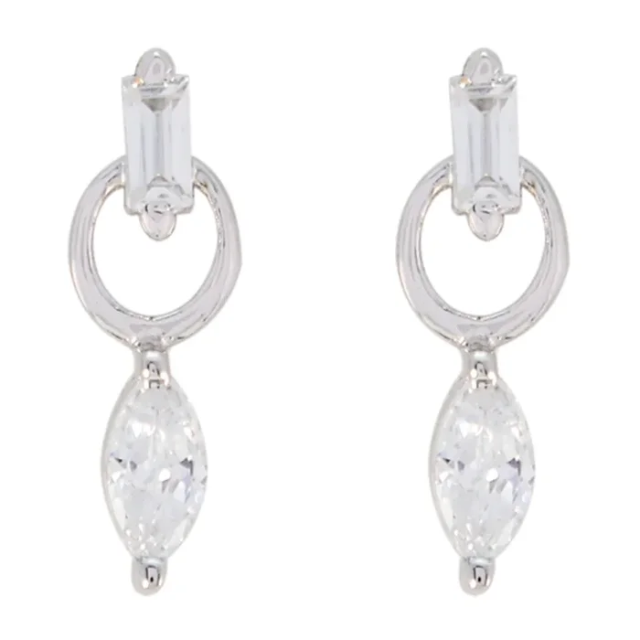White CZ Moroccan Savannah multiple Stud White 925 Silver Earring