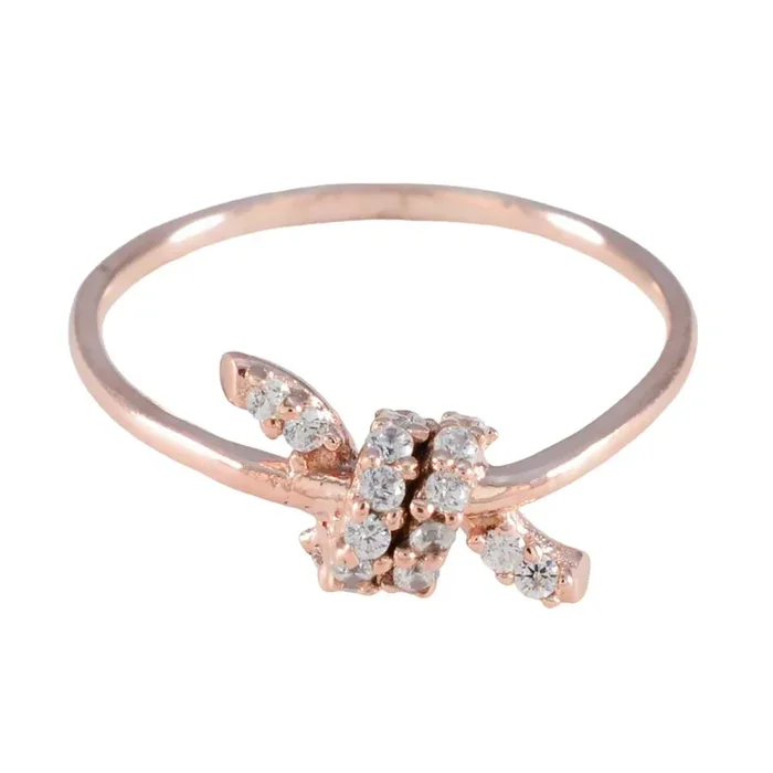 White CZ multiple American 925 Silver White Gemstones Minimalist Graceful Ring Jewellery