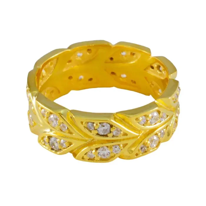 White CZ multiple Indian Silver White Gems Minimal Eternity Band Jewelry