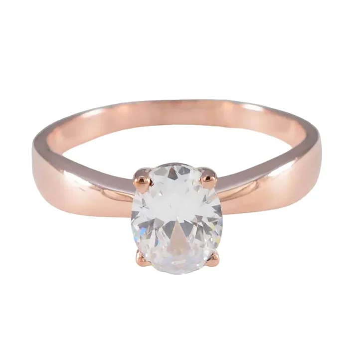 White CZ Solitaire Korean Silver White Gemstones Whisper-thin Trendy Ring Jewelry