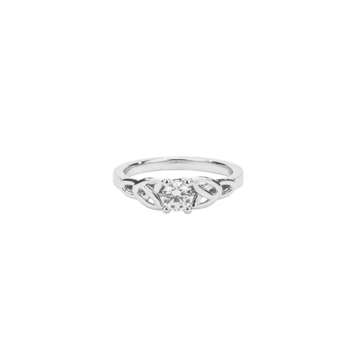 White Gold 0.5 ct Moissanite Trinity Ring – Custom Order