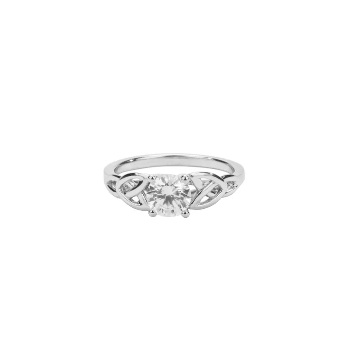 White Gold 1 ct Moissanite Trinity Ring – Custom Order