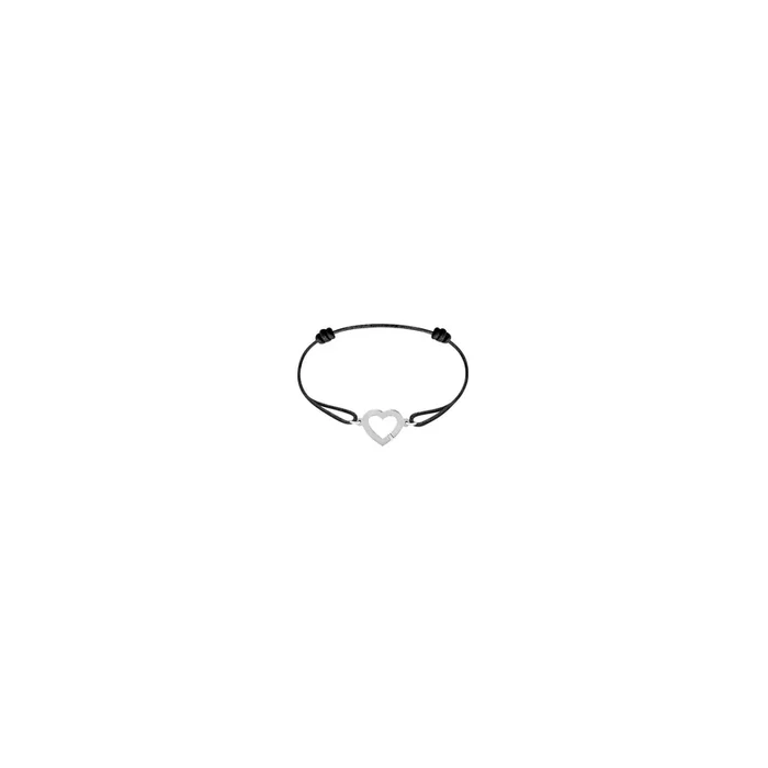 White gold heart bracelet on cord Dinh Van 320202 – Lepage