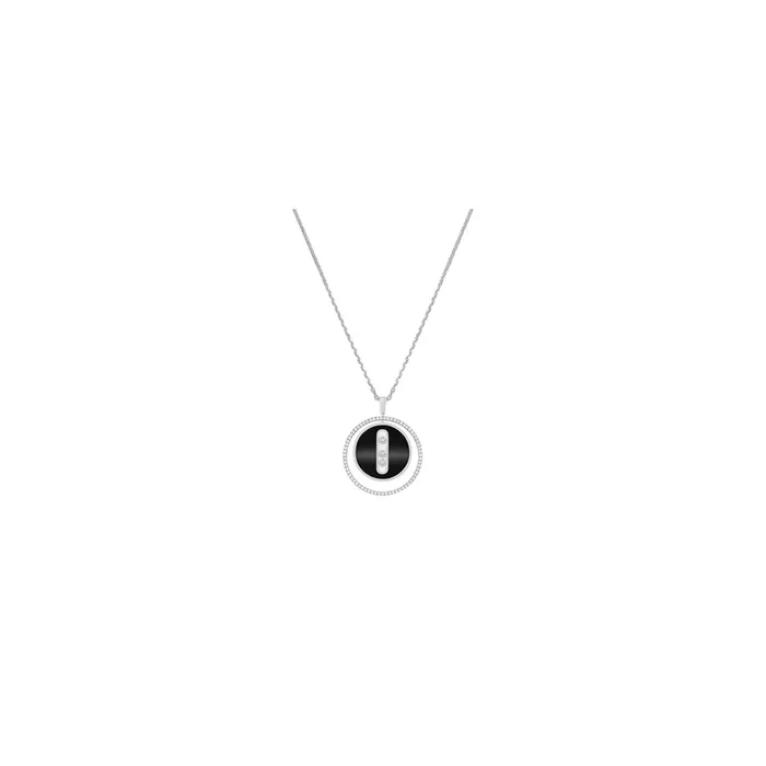 White gold onyx diamond necklace Messika Lucky Move 10838G – Lepage
