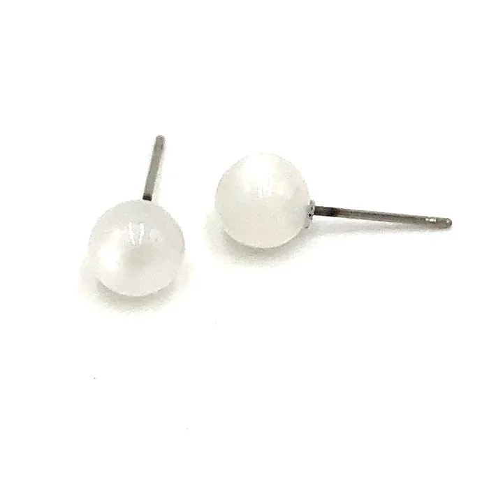 White Moonglow 8mm Studs