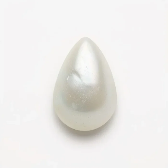 White Pearl 1PC Large 8×12 MM Pear Cabochon White Genuine Precious Precious Gemstone