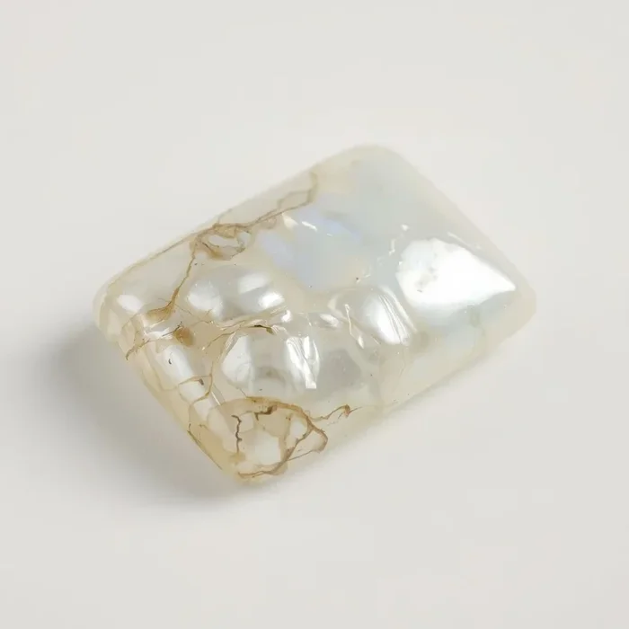 White Pearl 1PC Large 9×11 MM Emerald Cabochon White Fiery Precious Loose Gemstone