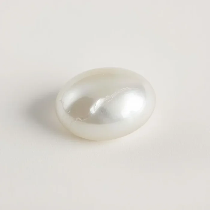 White Pearl 1PC Medium 7×10 MM Oval Cabochon White Polished Precious Loose Gemstones