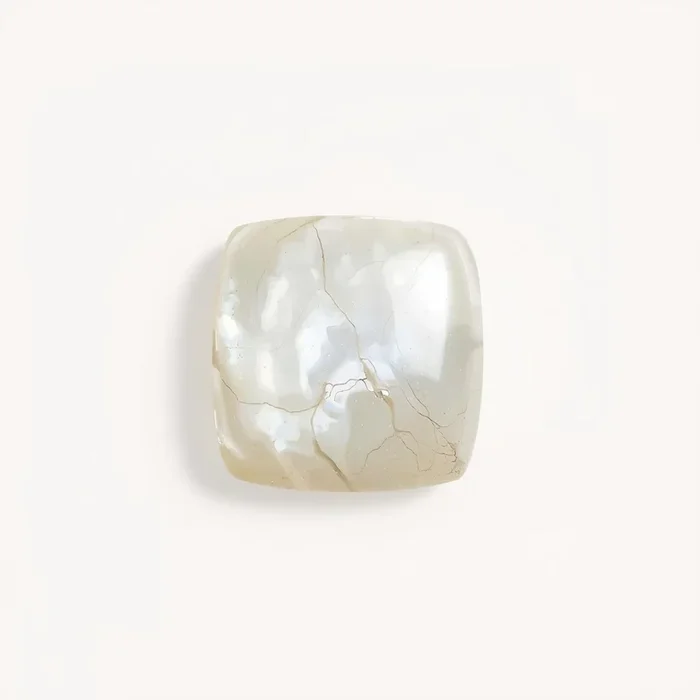 White Pearl 1PC Medium 9×9 MM Square Cabochon White Sparkling Precious Semi Precious Gemstone