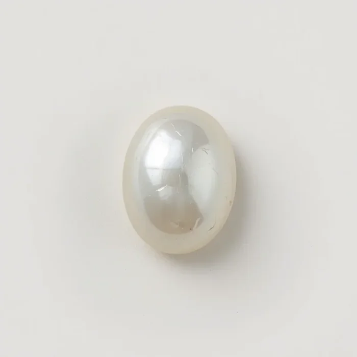 White Pearl 1PC Small 6×8 MM Oval Cabochon White Fiery Precious Gems