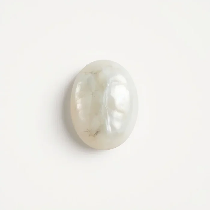 White Pearl 1PC Small 7×9 MM Oval Cabochon White Sparkling Precious Loose Gemstone