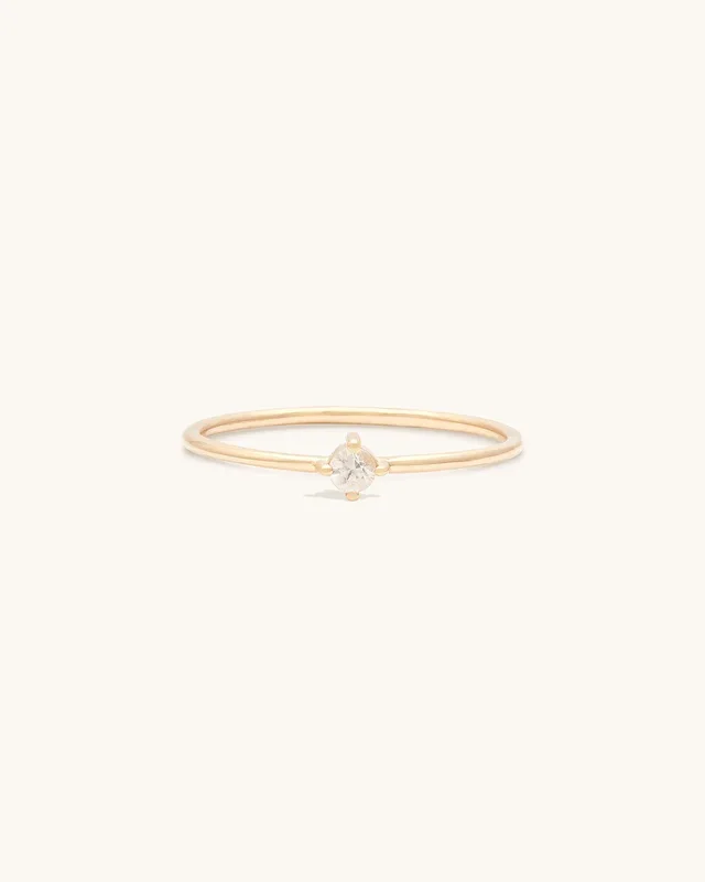 White Sapphire Birthstone Ring