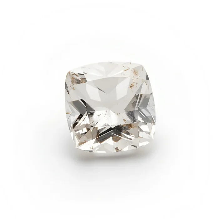 White Topaz 1PC Chunky 15×15 MM Cushion Faceted White Superior Semi Precious Loose Gemstone