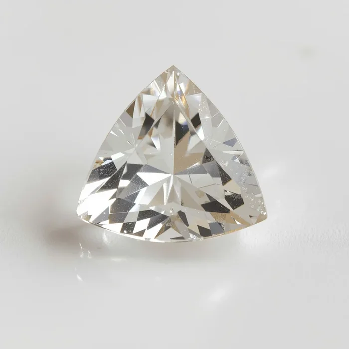 White Topaz 1PC Chunky 16×16 MM Triangle Faceted White Pure Semi Precious Loose Gemstones