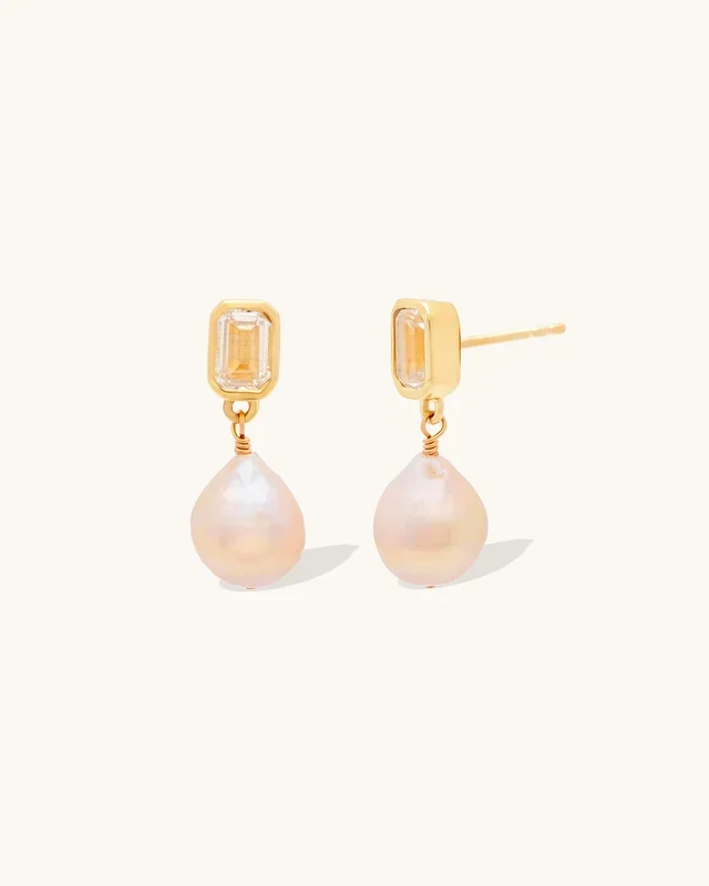 White Topaz Baroque Petite Drop