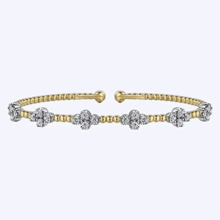 White-Yellow Gold Diamond Bangle