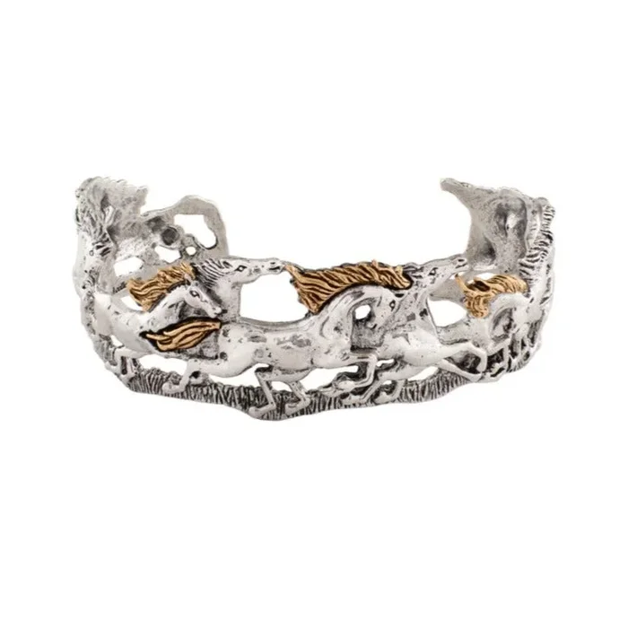 Wild and Free Cuff in Silver with Bronze Accents – Narrow