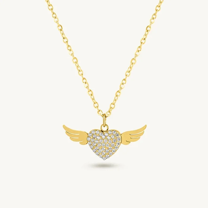 Wings of Love Heart Necklace