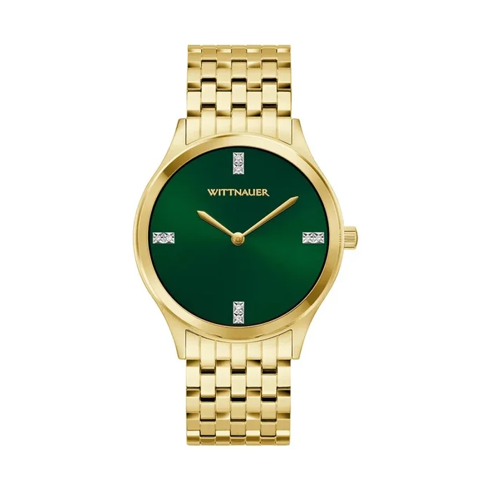 Wittnauer Black Tie Green Diamond Dial Stainless Steel Watch. WN3113