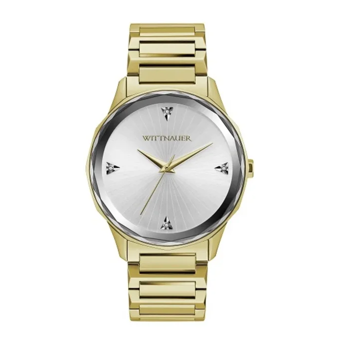 Wittnauer with 42MM Silvertone Round Dial Stainless Steel Watch Band. WN3094