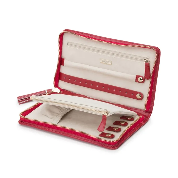Wolf Caroline jewelry portfolio in red leather | LEPAGE